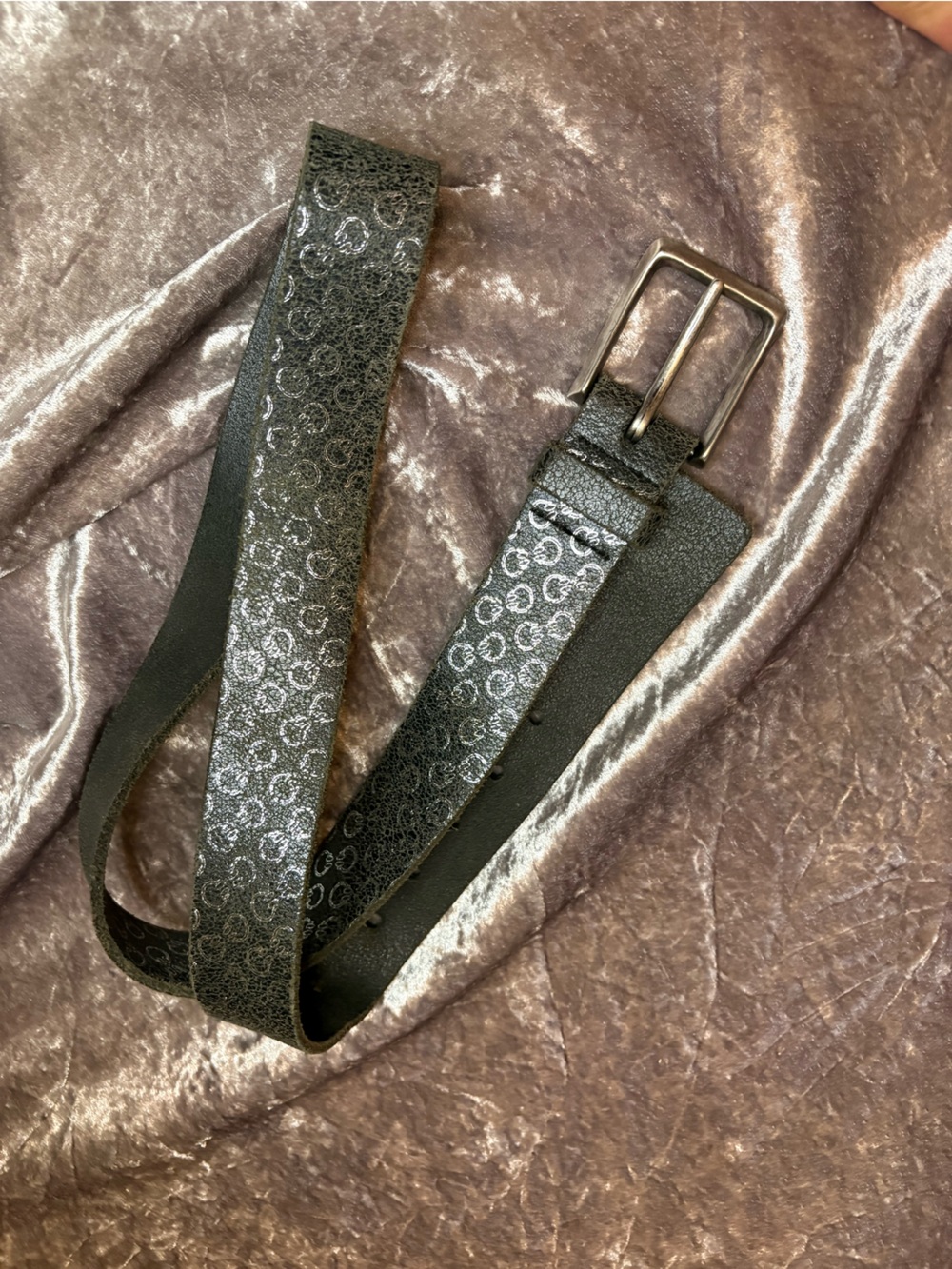 Buffalo David Bitton Black and silver distressed Leather Belt